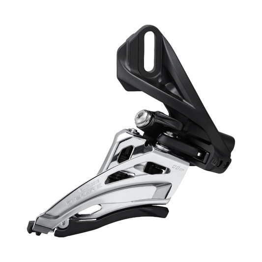 Deragliatore anteriore SHIMANO DEORE FD-M5100-D 11V — vista 1 su sfondo bianco