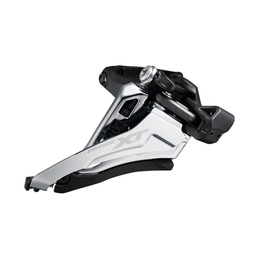 Deragliatore anteriore SHIMANO XT FD-M8100-M 12V — vista 1 su sfondo bianco