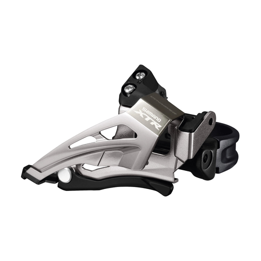 Deragliatore anteriore SHIMANO XTR FD-M9025-L 11V — vista 1 su sfondo bianco