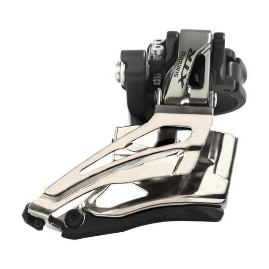 Deragliatore anteriore SHIMANO XTR FD-M9025-H 11V — vista 1 su sfondo bianco