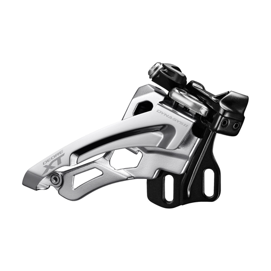 Deragliatore anteriore SHIMANO XT FD-M8000-E 3x11V tipo E — vista 1 su sfondo bianco