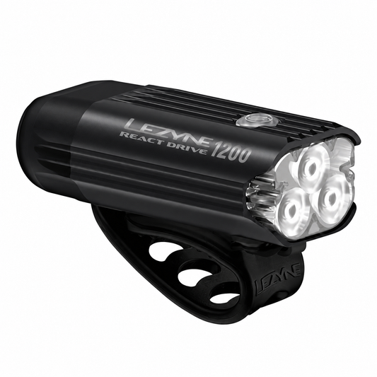 Luce anteriore LEZYNE REACT DRIVE — vista del prodotto su sfondo bianco