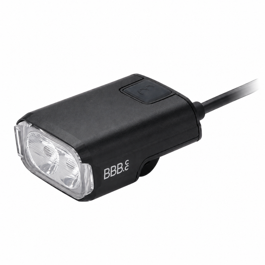 Luce anteriore BBB E-STRIKE URBAN 600 con comando cablato — vista del prodotto su sfondo bianco