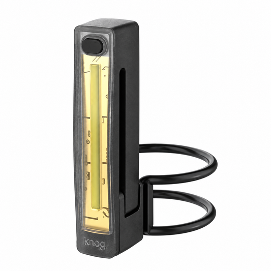 Luce anteriore KNOG PLUS FRONT da 40 lumen nera — vista del prodotto su sfondo bianco
