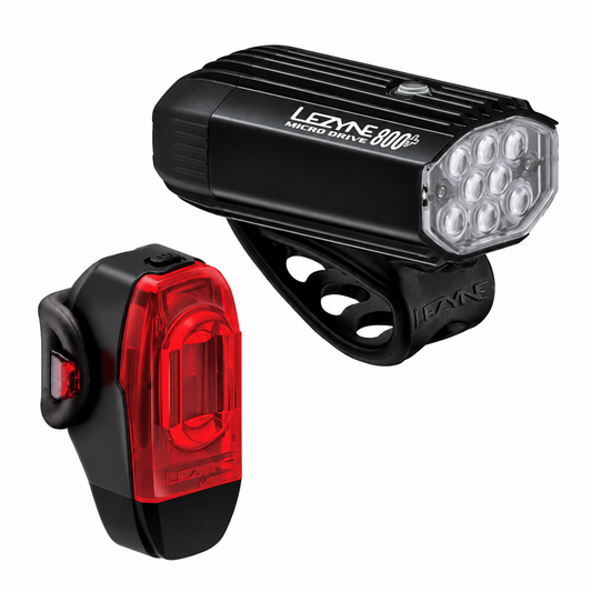 Luci anteriore e posteriore LEZYNE MICRO DRIVE 800 / KTV DRIVE+ — vista dei prodotti su sfondo bianco