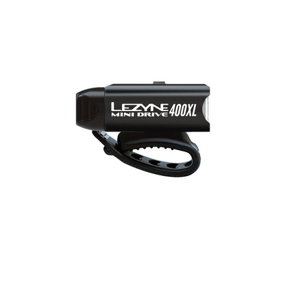 Luce anteriore LEZYNE MINI DRIVE 400XL — vista laterale e supporto