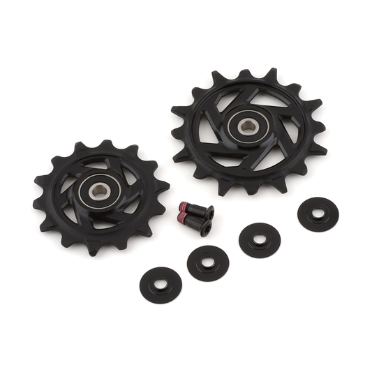 Pulegge del cambio posteriore a 12 velocità SRAM X0/GX T-TYPE EAGLE AXS / RIVAL XPLR E1 — 11.7518.104.008 — foto del componente su sfondo bianco