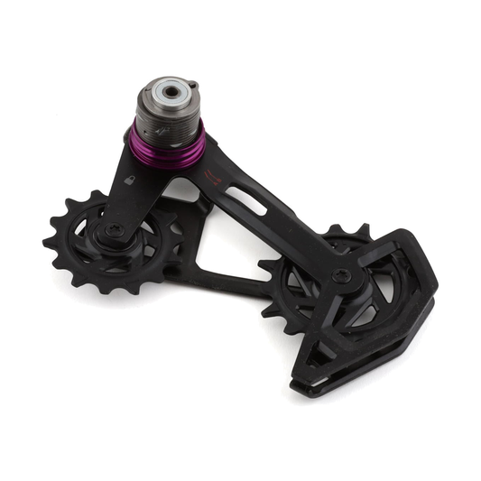 Gabbia completa del cambio posteriore a 12 velocità SRAM X0 T-TYPE EAGLE AXS — 11.7518.104.012 — foto del componente su sfondo bianco