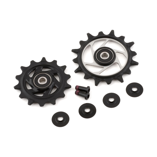 Pulegge del cambio posteriore a 12 velocità SRAM XX-SL T-TYPE EAGLE AXS / RED XPLR E1 — 11.7518.104.006 — foto del componente su sfondo bianco