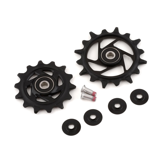 Pulegge del cambio posteriore a 12 velocità SRAM XX T-TYPE EAGLE AXS / FORCE XPLR E1 — 11.7518.104.007 — foto del componente su sfondo bianco