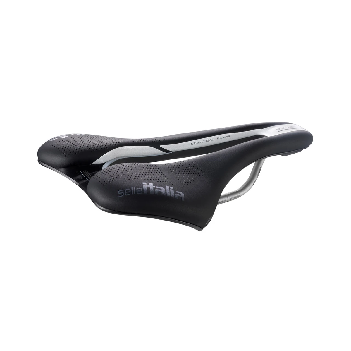 Sella SELLE ITALIA SLR BOOST ENDURANCE SUPERFLOW S con carrello Ti316 nera — vista a tre quarti