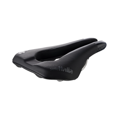 Sella SELLE ITALIA WATT GEL SUPERFLOW con binari Ti316 — vista a tre quarti