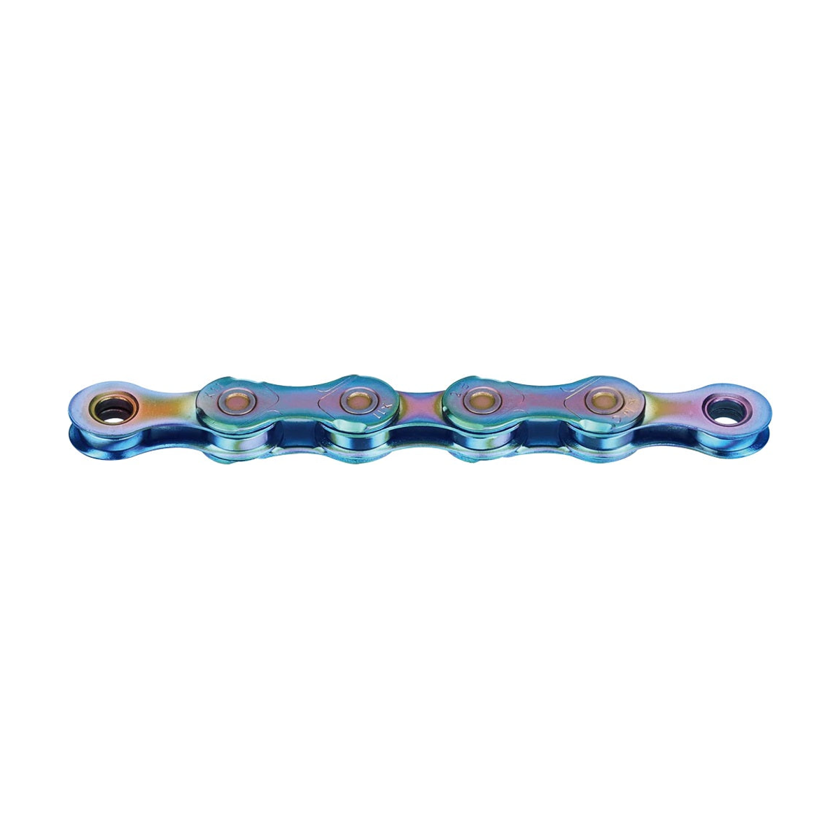 Catena KMC X11 a 11 velocità blu aurora — foto del prodotto su sfondo bianco