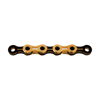 Catena KMC X11SL Ti-N a 11 velocità cerata nera/oro — foto del prodotto su sfondo bianco