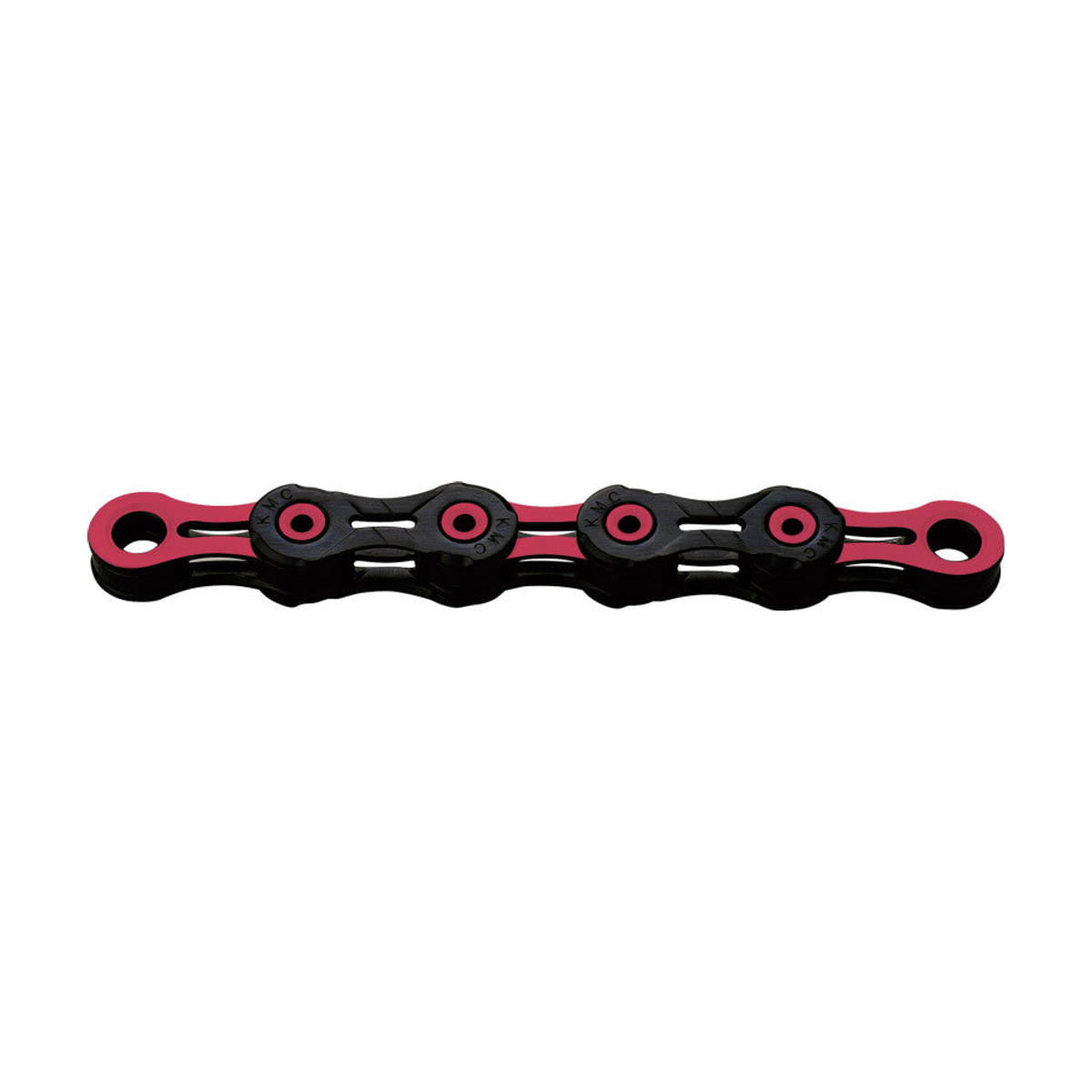 Catena KMC DLC11 a 11 velocità cerata nera/rosa — foto del prodotto su sfondo bianco