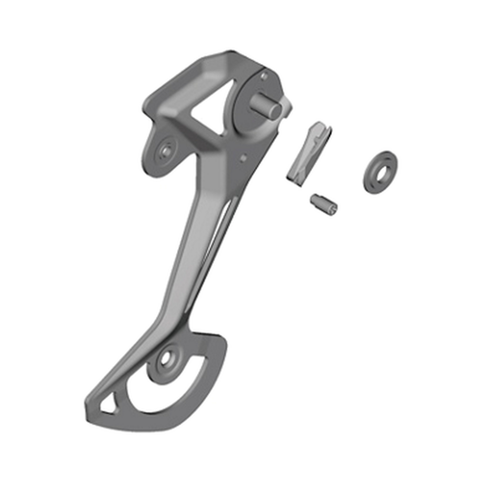 Gabbia esterna del cambio posteriore SHIMANO RD-M8100-SGS / RX822-GS/SGS — componente su sfondo bianco