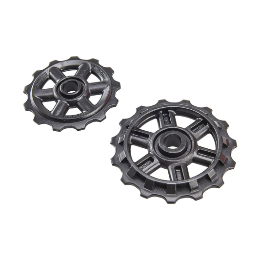 Pulegge del cambio posteriore a 7/8 velocità SHIMANO ALTUS RD-M310 nere — componente su sfondo bianco