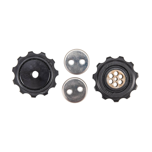 Pulegge del cambio posteriore a 9 velocità SRAM X9 per gabbia media / lunga 2005-2007 (x2) — componente su sfondo bianco