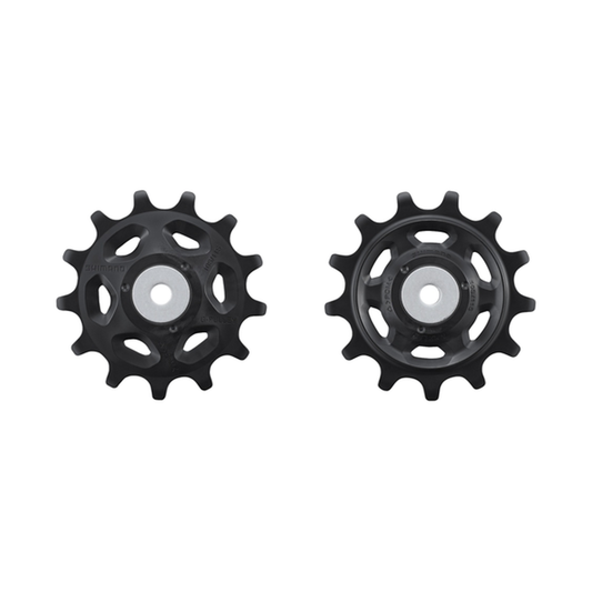 Pulegge del cambio posteriore a 11 velocità SHIMANO XT M8130/M8150 per gabbia lunga Linkglide — componente su sfondo bianco