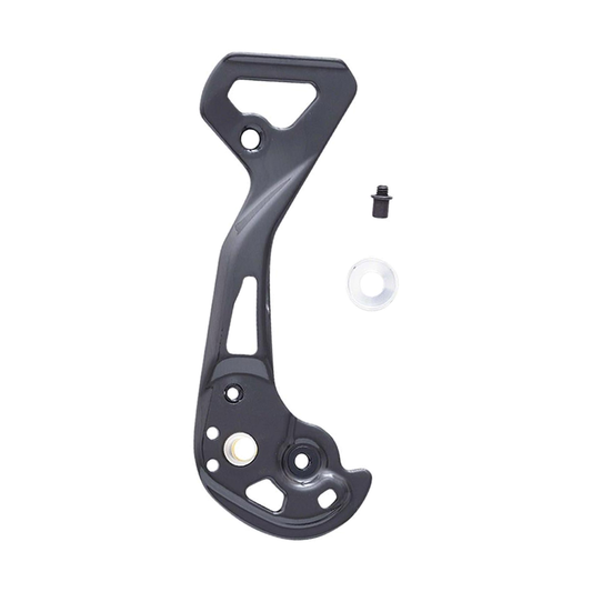 Gabbia esterna lunga del cambio posteriore SHIMANO XTR M9000 SGS — componente su sfondo bianco