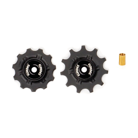 Pulegge del cambio ELVEDES da 11 denti per Shimano/Sram a 9/10/11 velocità con cuscinetti ad anello — componente su sfondo bianco