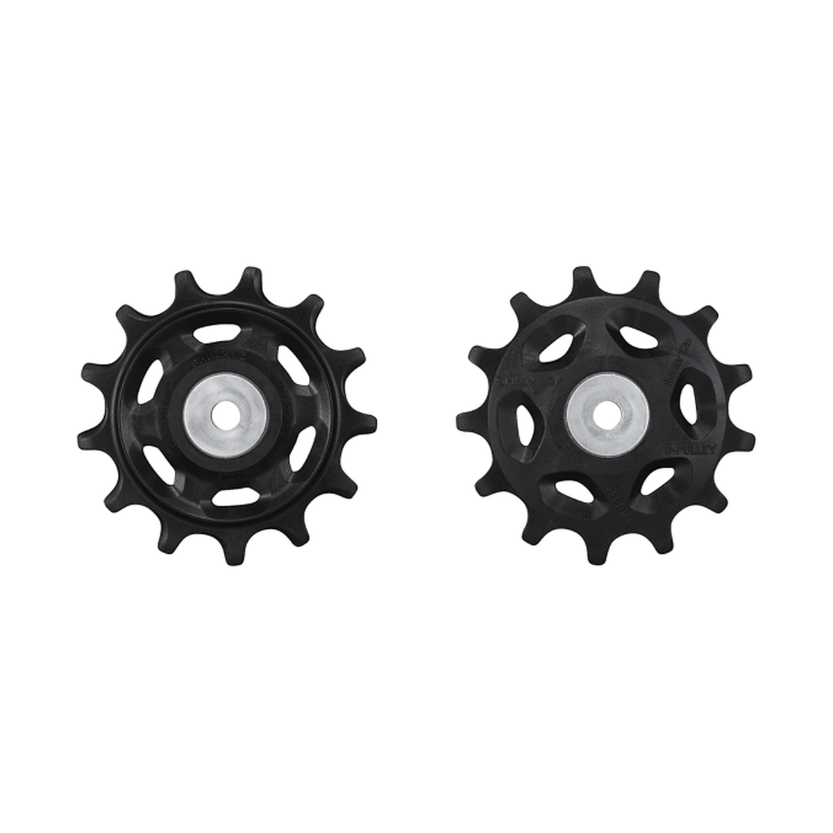 Pulegge del cambio posteriore a 11 velocità SHIMANO CUES RD U8000 — componente su sfondo bianco