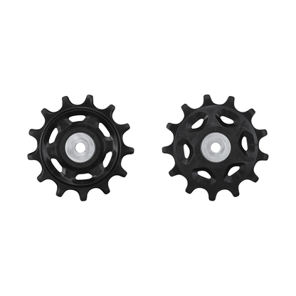 Pulegge del cambio posteriore a 11 velocità SHIMANO CUES RD U8000 — componente su sfondo bianco