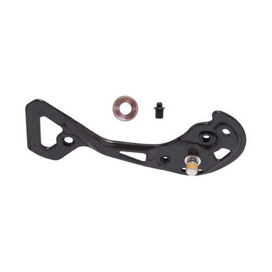 Gabbia esterna corta del cambio posteriore SHIMANO XTR M9000-GS — componente su sfondo bianco