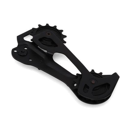 Gabbia e pulegge del cambio posteriore a 12 velocità SHIMANO XT RD-M8250 SGS — componente su sfondo bianco