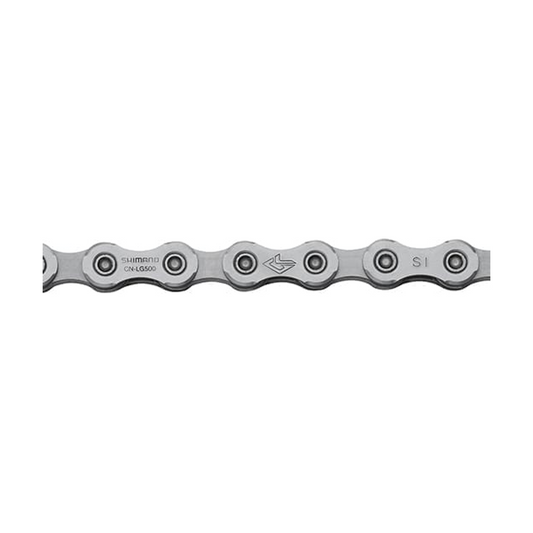 Catena 10/11 velocità SHIMANO CN-LG500 Linkglide per E-Bike — foto del prodotto su sfondo bianco