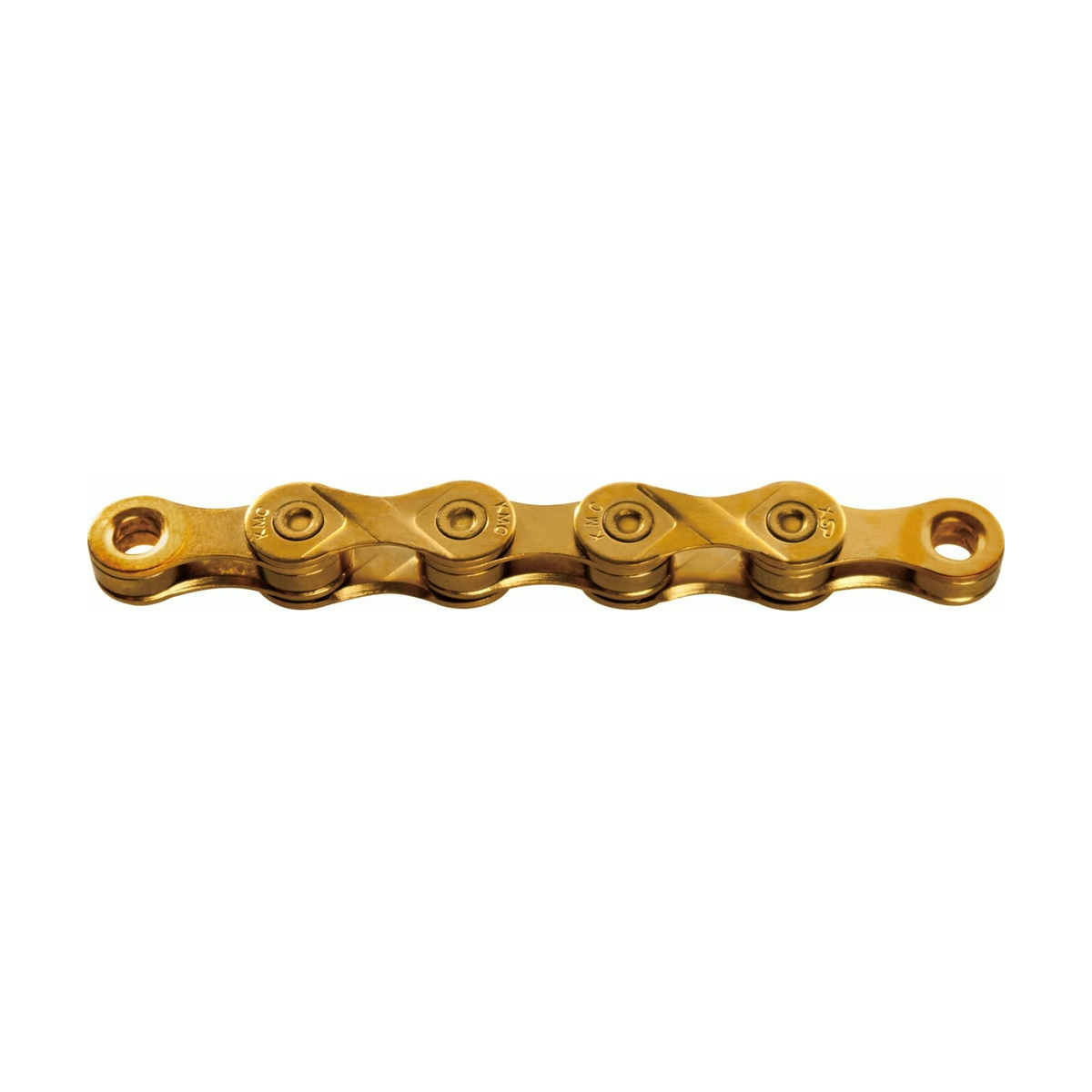 Catena 9 velocità KMC X9L Ti-N oro — foto del prodotto su sfondo bianco