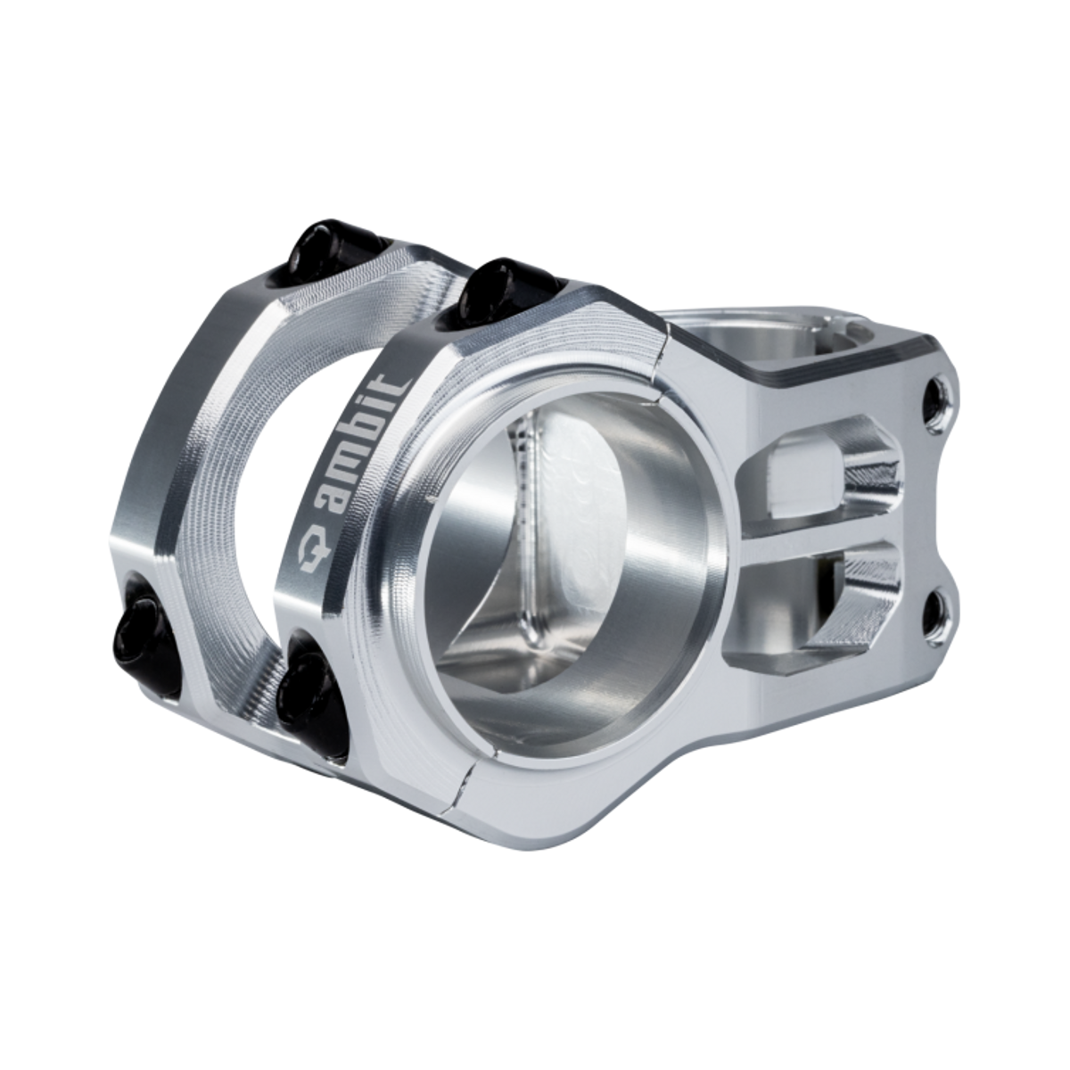 Attacco manubrio AMBIT Gravity Control argento — vista principale su sfondo bianco
