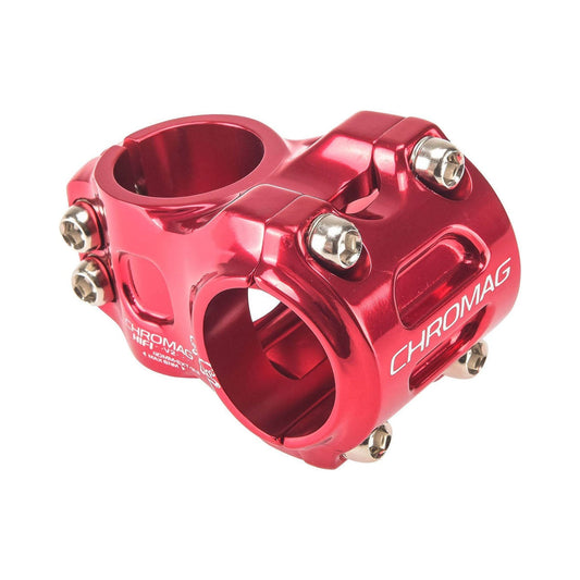 Attacco manubrio CHROMAG HIFI V2 0° rosso — vista principale su sfondo bianco