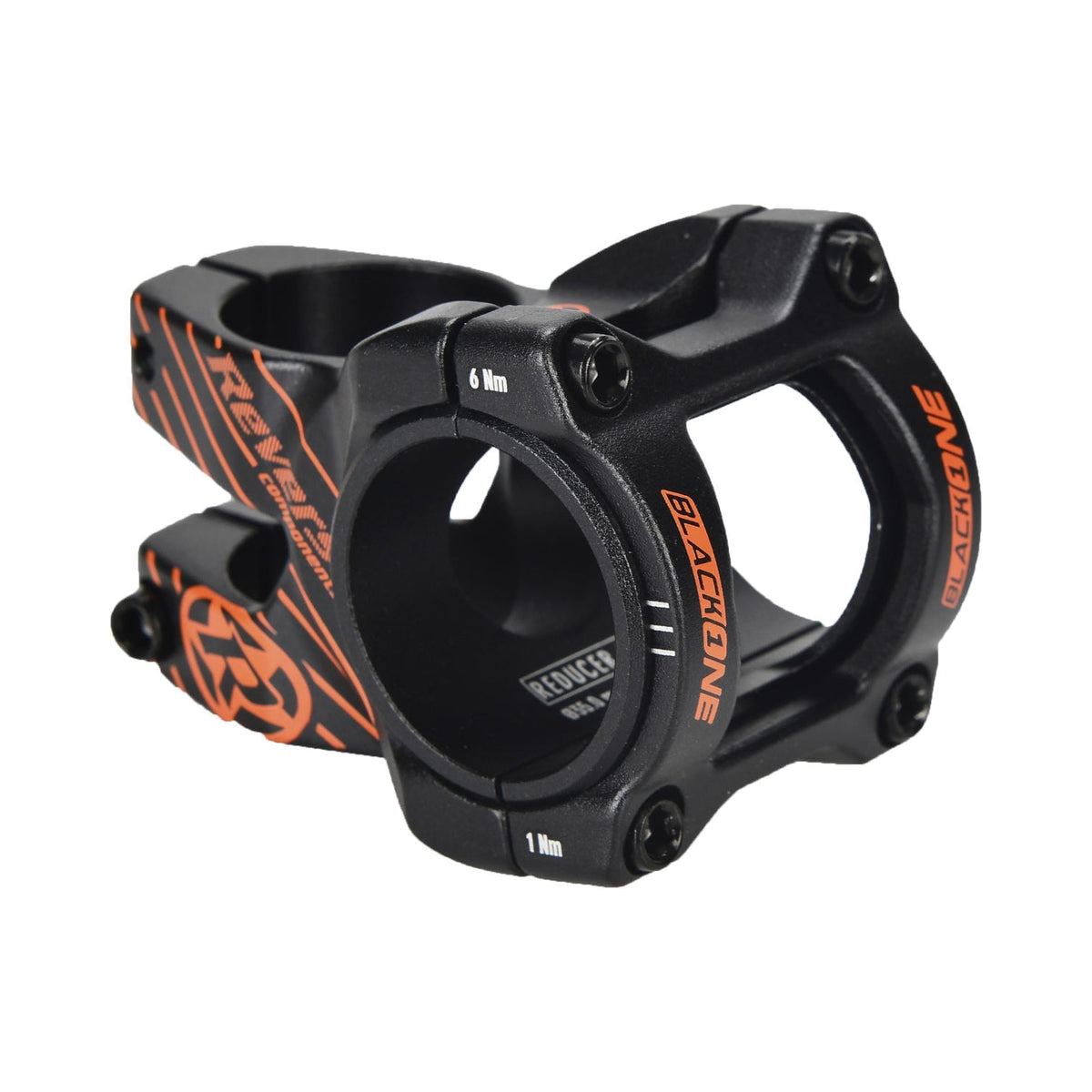 Attacco manubrio REVERSE COMPONENTS BLACK ONE D-2 nero/arancione — vista principale su sfondo bianco