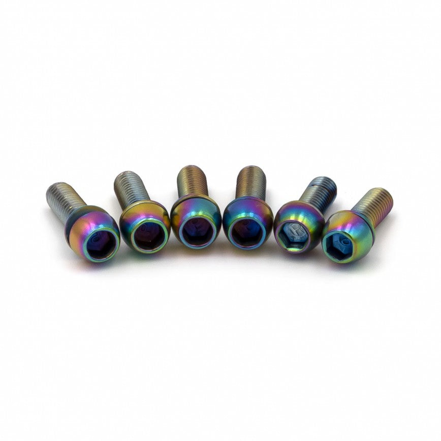 Kit viti TITLE ST1 con finitura Oil Slick (x6) — vista principale su sfondo bianco