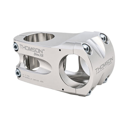 Attacco manubrio THOMSON ELITE X4 0° argento — vista principale su sfondo bianco