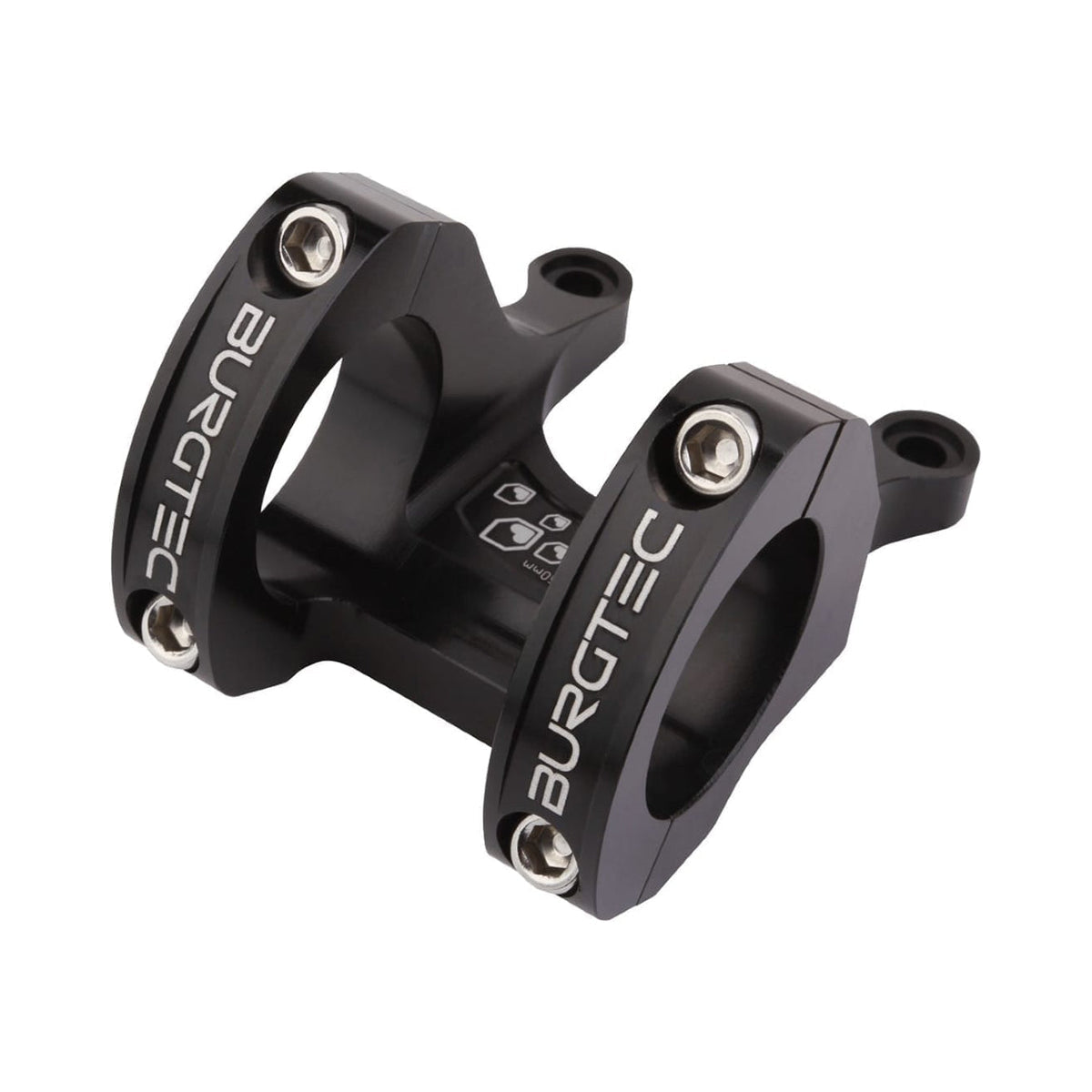 Attacco manubrio BURGTEC Direct Mount MK3 nero — vista principale su sfondo bianco