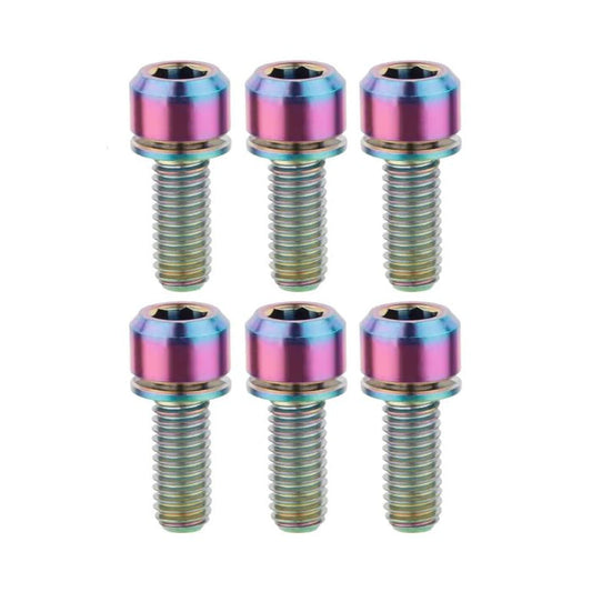 Kit di viti in titanio TITLE ST1 / ST2 Oil Slick (x6) — vista principale su sfondo bianco