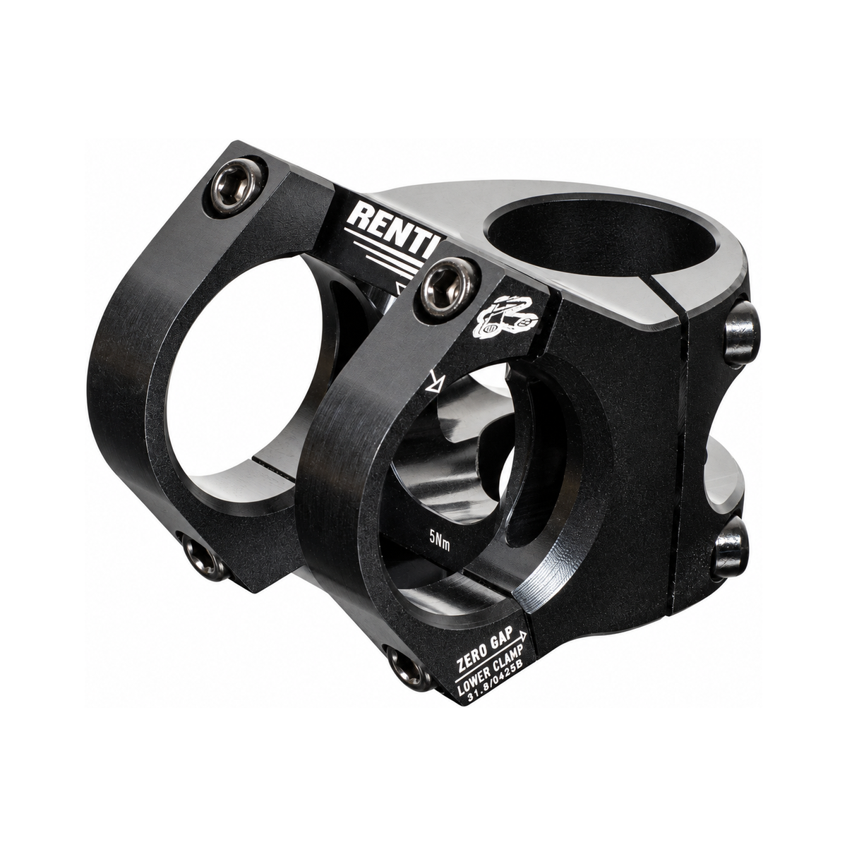Attacco manubrio RENTHAL APEX V2 nero — vista principale su sfondo bianco