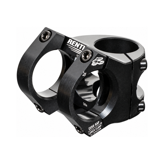 Attacco manubrio RENTHAL APEX V2 nero — vista principale su sfondo bianco