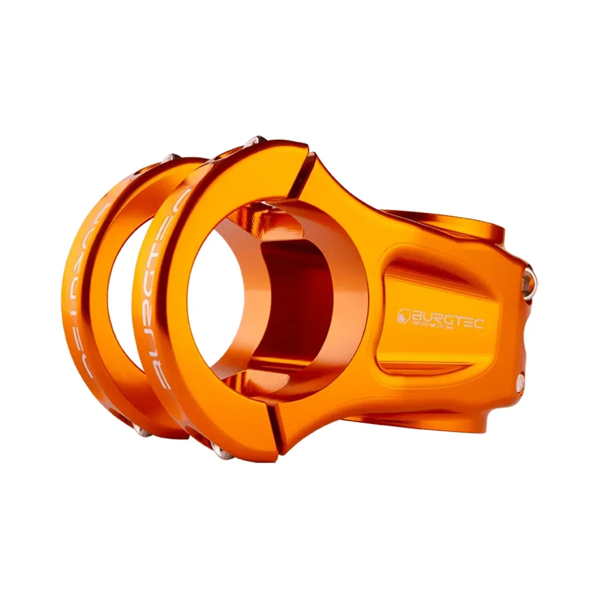 Attacco manubrio BURGTEC ENDURO MK3 arancione — vista principale su sfondo bianco