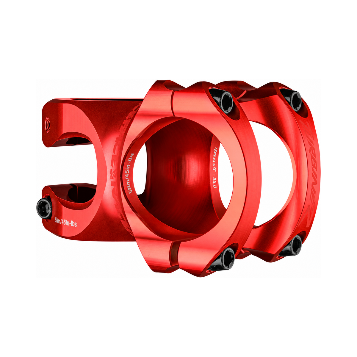 Attacco manubrio RACE FACE TURBINE R 35 rosso — vista principale su sfondo bianco