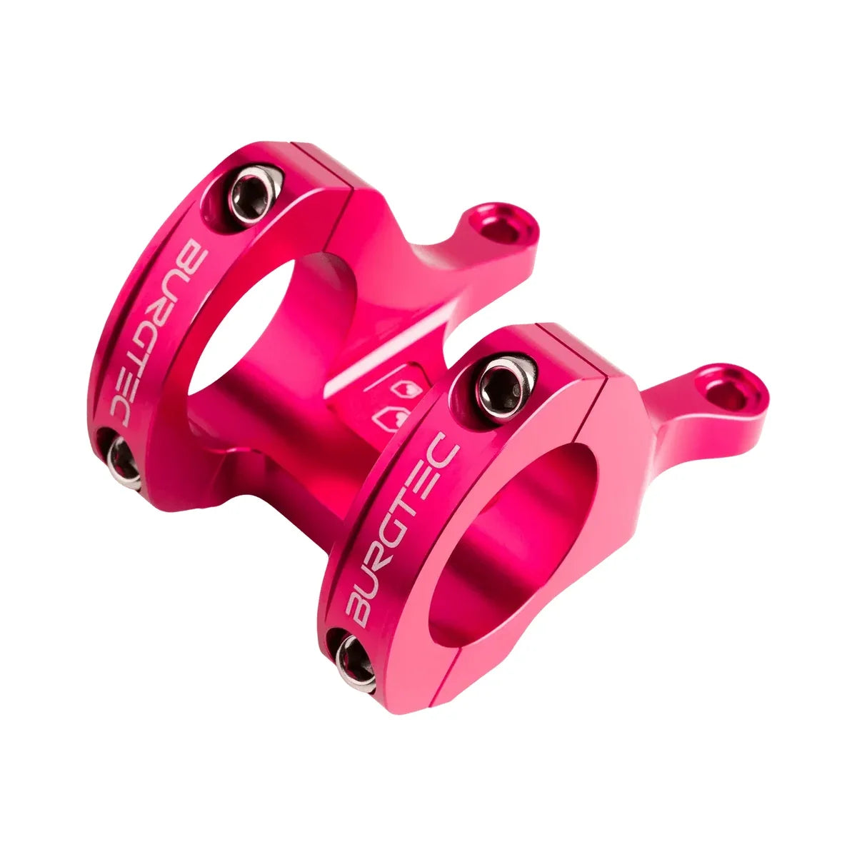Attacco manubrio BURGTEC Direct Mount MK3 rosa — vista principale su sfondo bianco