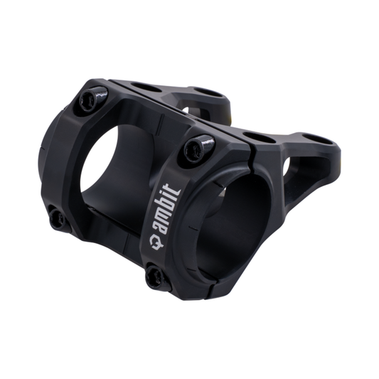 Attacco manubrio AMBIT Gravity Control DH nero — vista principale su sfondo bianco