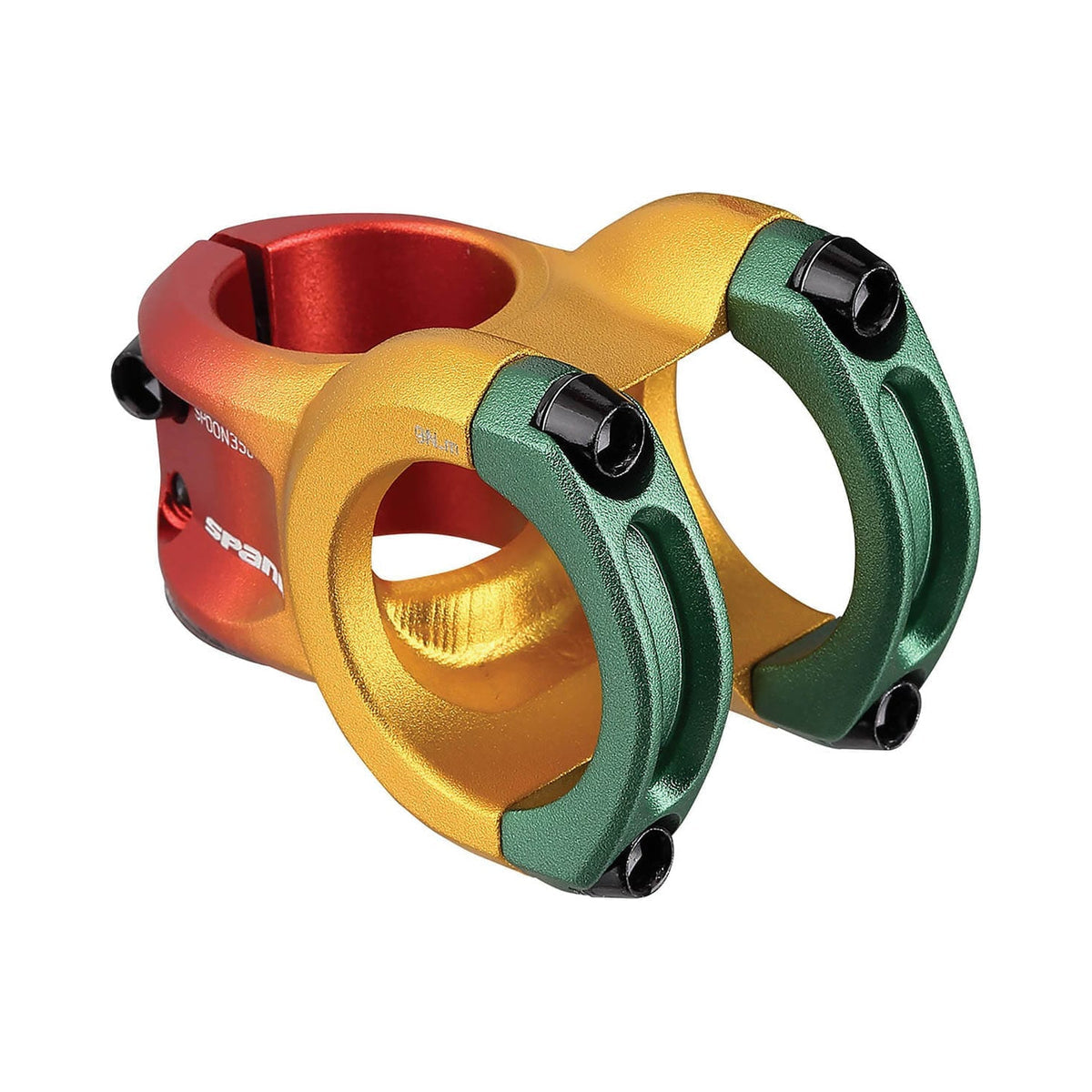 Attacco manubrio SPANK SPOON 350 Rasta — vista principale su sfondo bianco