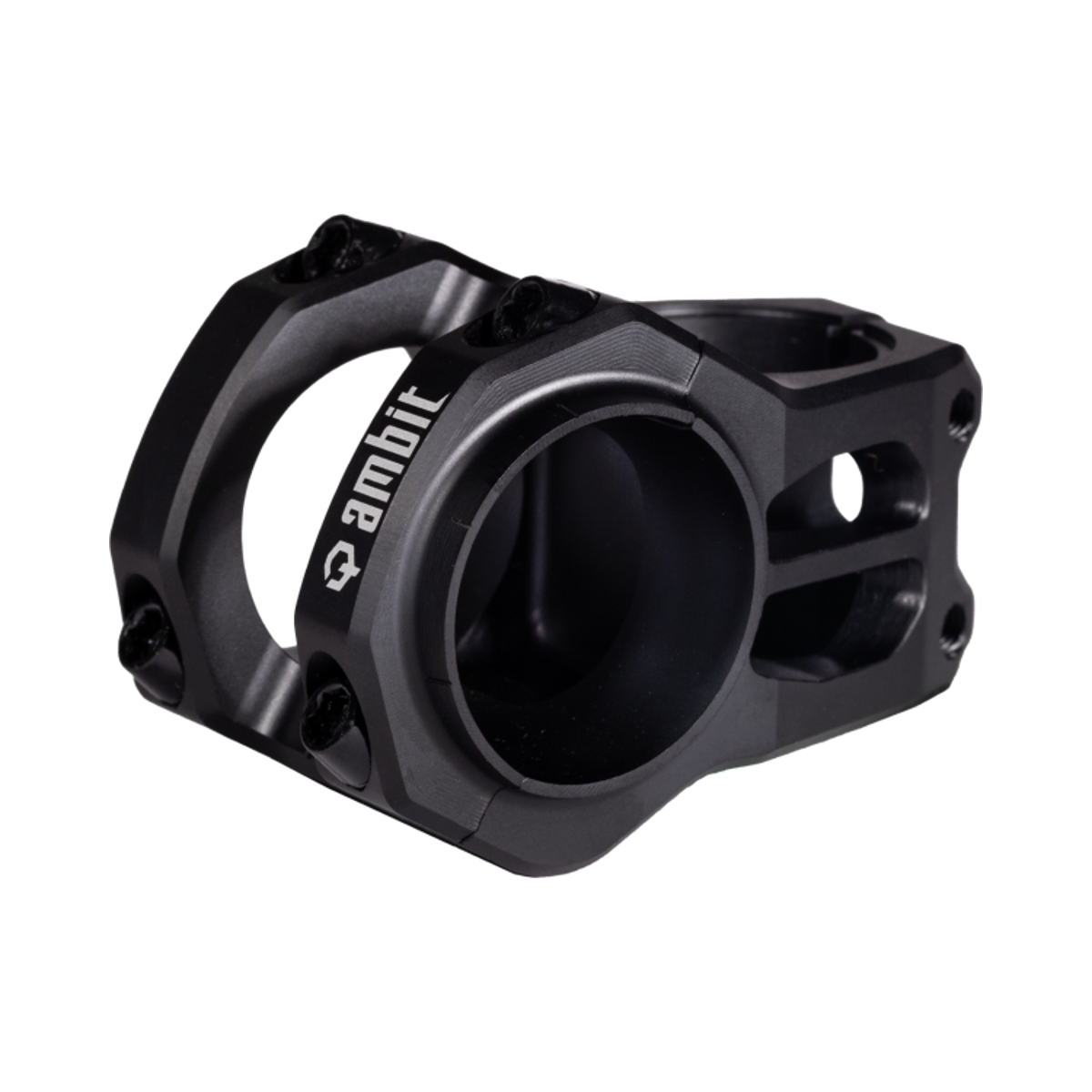 Attacco manubrio AMBIT Gravity Control nero — vista principale su sfondo bianco