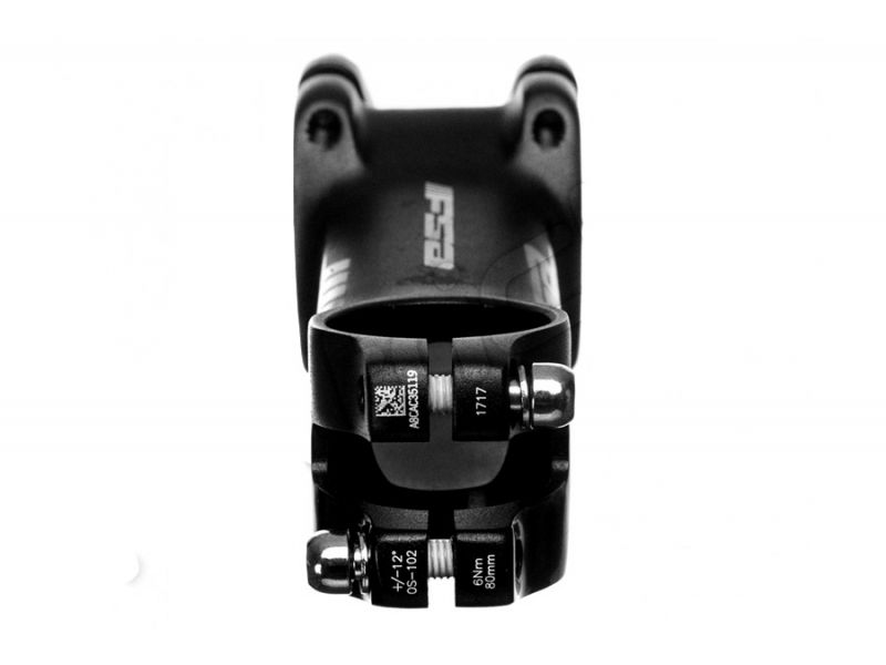 Attacco manubrio FSA AFTERBURNER in alluminio -12° nero — vista dall’alto