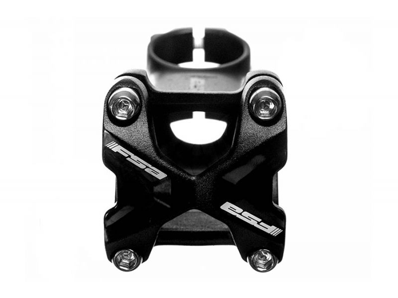 Attacco manubrio FSA AFTERBURNER in alluminio -12° nero — vista frontale