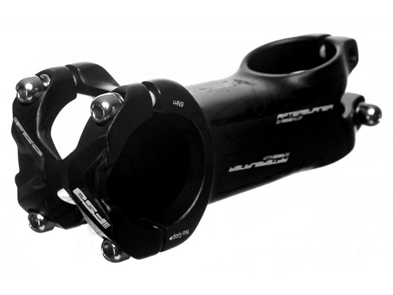 Attacco manubrio FSA AFTERBURNER in alluminio -12° nero — vista frontale a tre quarti