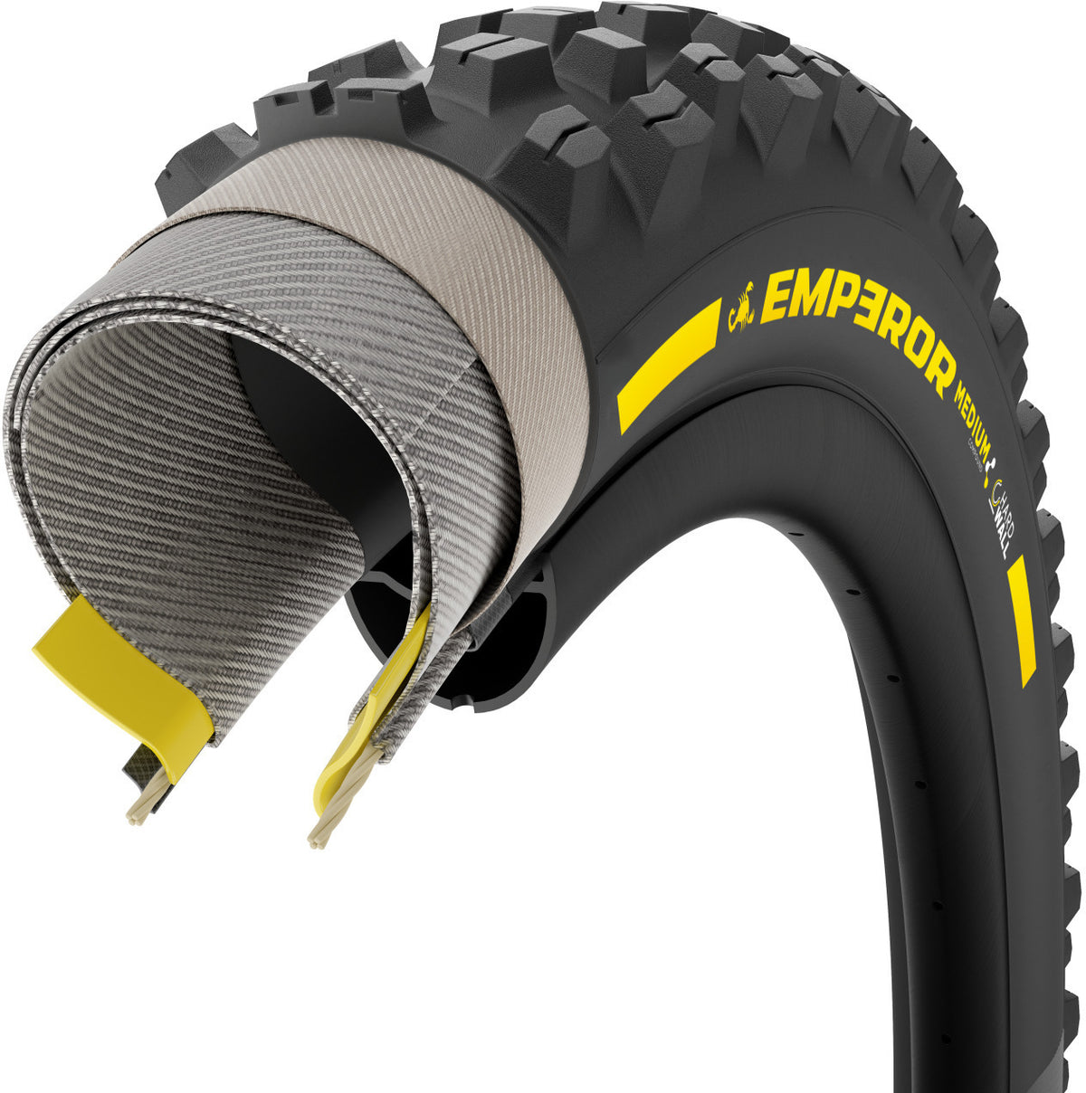 Copertone PIRELLI SCORPION EMPEROR 29x2.50 Supersoft DH+Wall Tubeless Ready pieghevole nero/giallo Team Edition